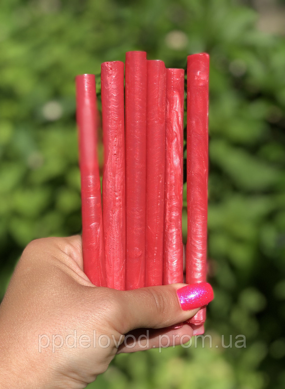 Сургуч в стержнях для пистолета, розовый candy с шиммером