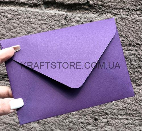 Конверт из дизайнеркского картона, С5, баклажан - Зображення 3