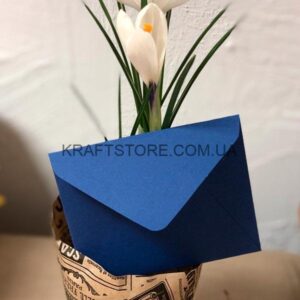 Конверт из крафт картона, мини, синий индиго