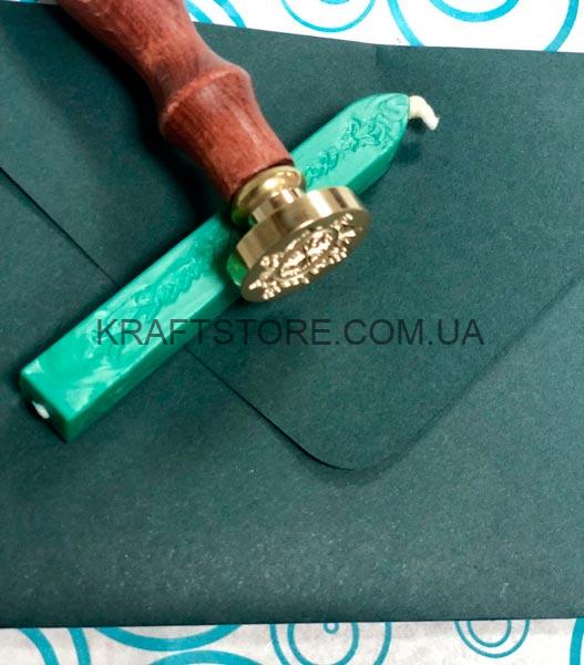Конверт из дизайнеркского картона, С5, малахит — изображение 2