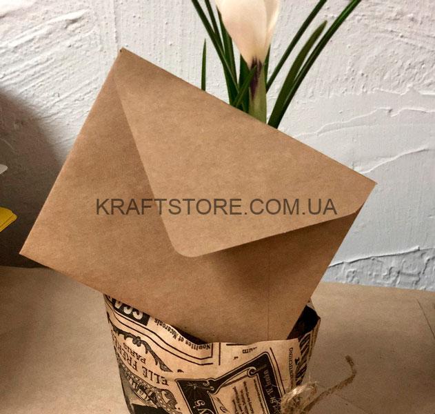 Конверт из дизайнеркского картона, С6, орех