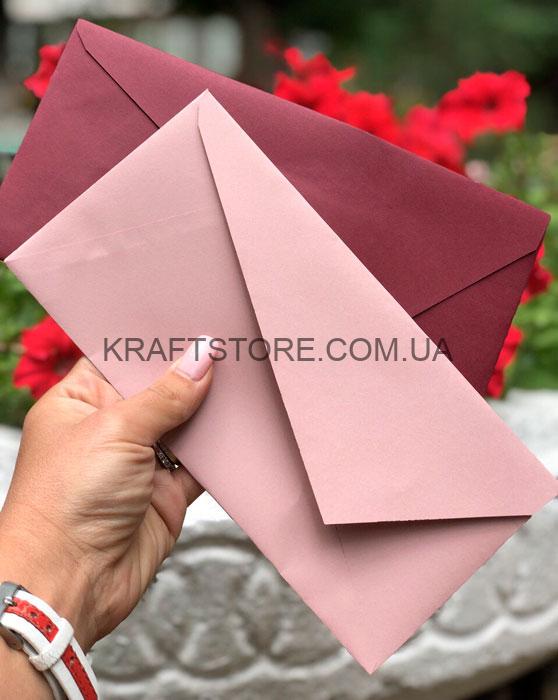Конверт из дизайнеркского картона, DL, винтажная роза - Зображення 2