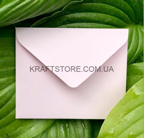 Конверт из крафт картона, мини, нежно розовый