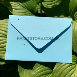 Конверт из дизайнеркского картона, С5, голубой иней