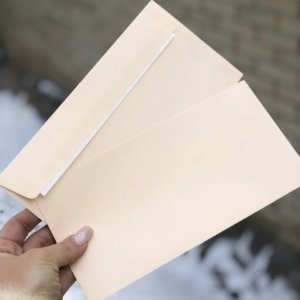 Конверт цветной, пастель. СКЛ, DL, 80г/м2 - сирень пастель