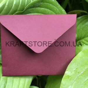 Конверт из крафт картона, мини, вино