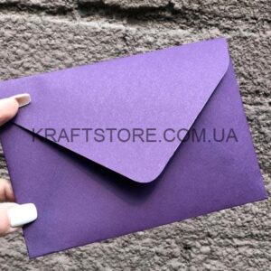 Конверт из дизайнеркского картона, С6, баклажан