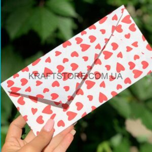 Крафт конверт DL, сердца