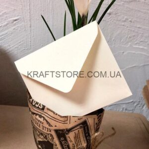 Конверт из крафт картона, мини, айвори