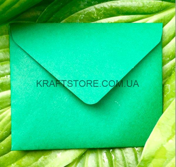 Конверт из крафт картона, мини, изумруд