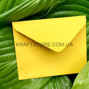Конверт из крафт картона, мини, желтый мед