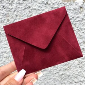 Конверт из бархата, мини, бордо