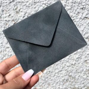 Конверт из бархата, мини, серый