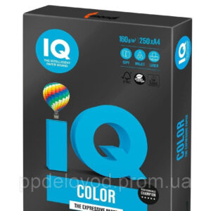 Черная цветная бумага А4 IQ Color B100, 160 г/кв.м., 250л