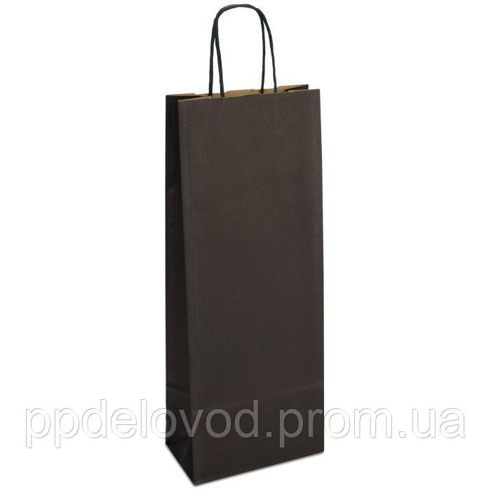 Пакет 15x08x40 черный под бутылку для вина