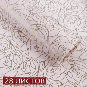 Бумага тишью с принтом Роза, 28 листов