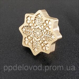 Сургучный оттиск Снежинка 3D 30мм, цвет в ассортименте