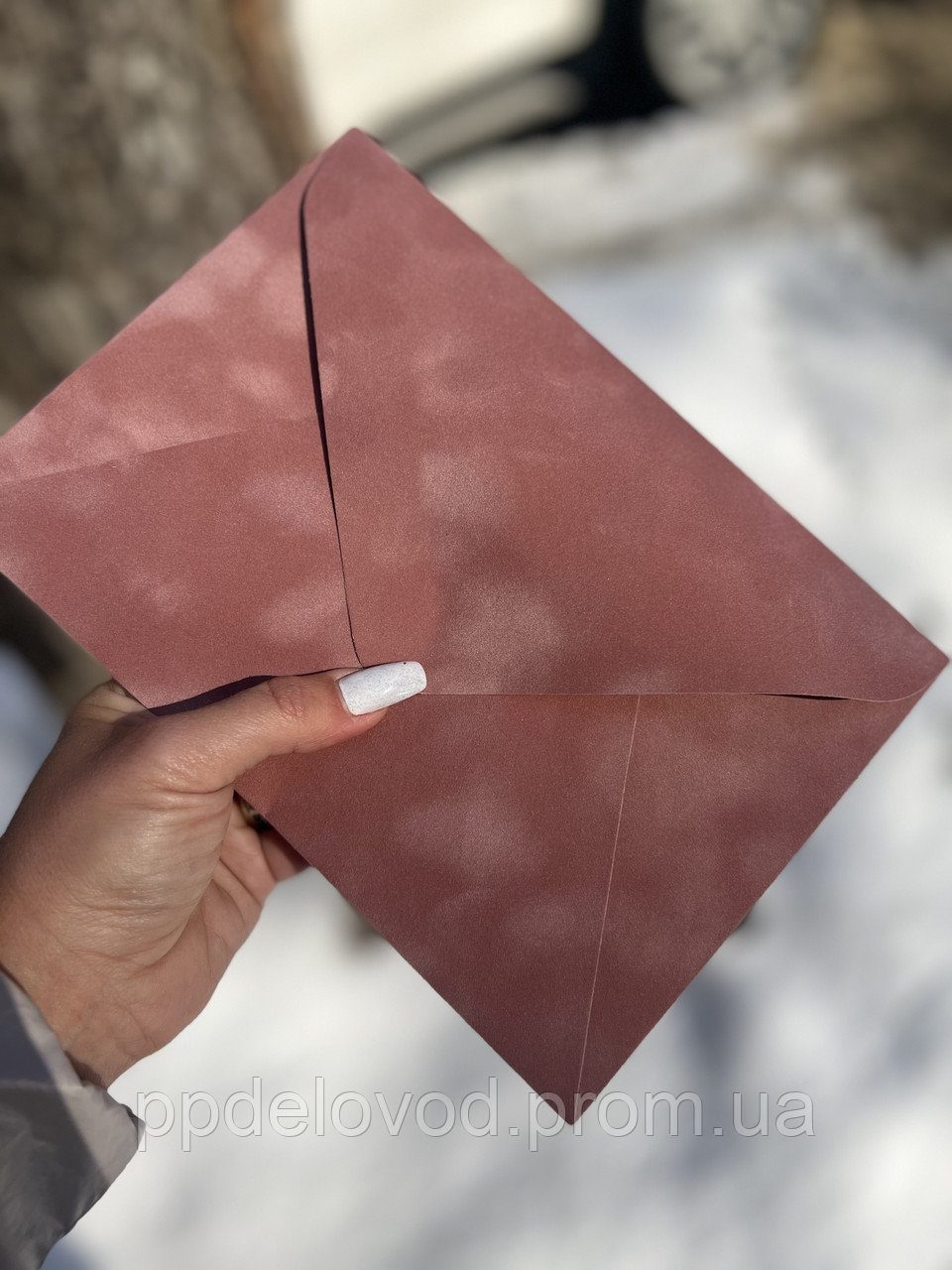 Бархатный конверт С5, Винтажная роза,120г/м2 - Зображення 2