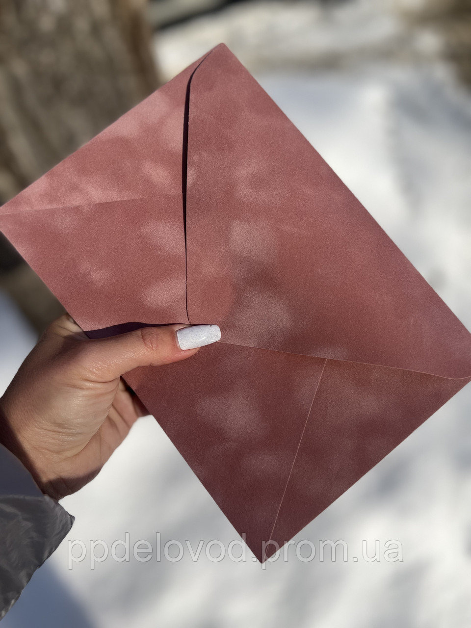 Бархатный конверт С5, Винтажная роза,120г/м2