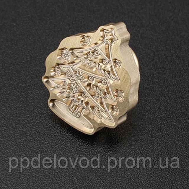 Сургучный оттиск Елка 3D 30мм, цвет в ассортименте